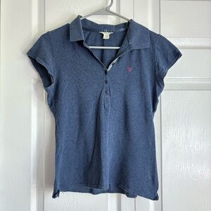 Vintage Y2K American Eagle Blue Short Sleeve Polo - Size M